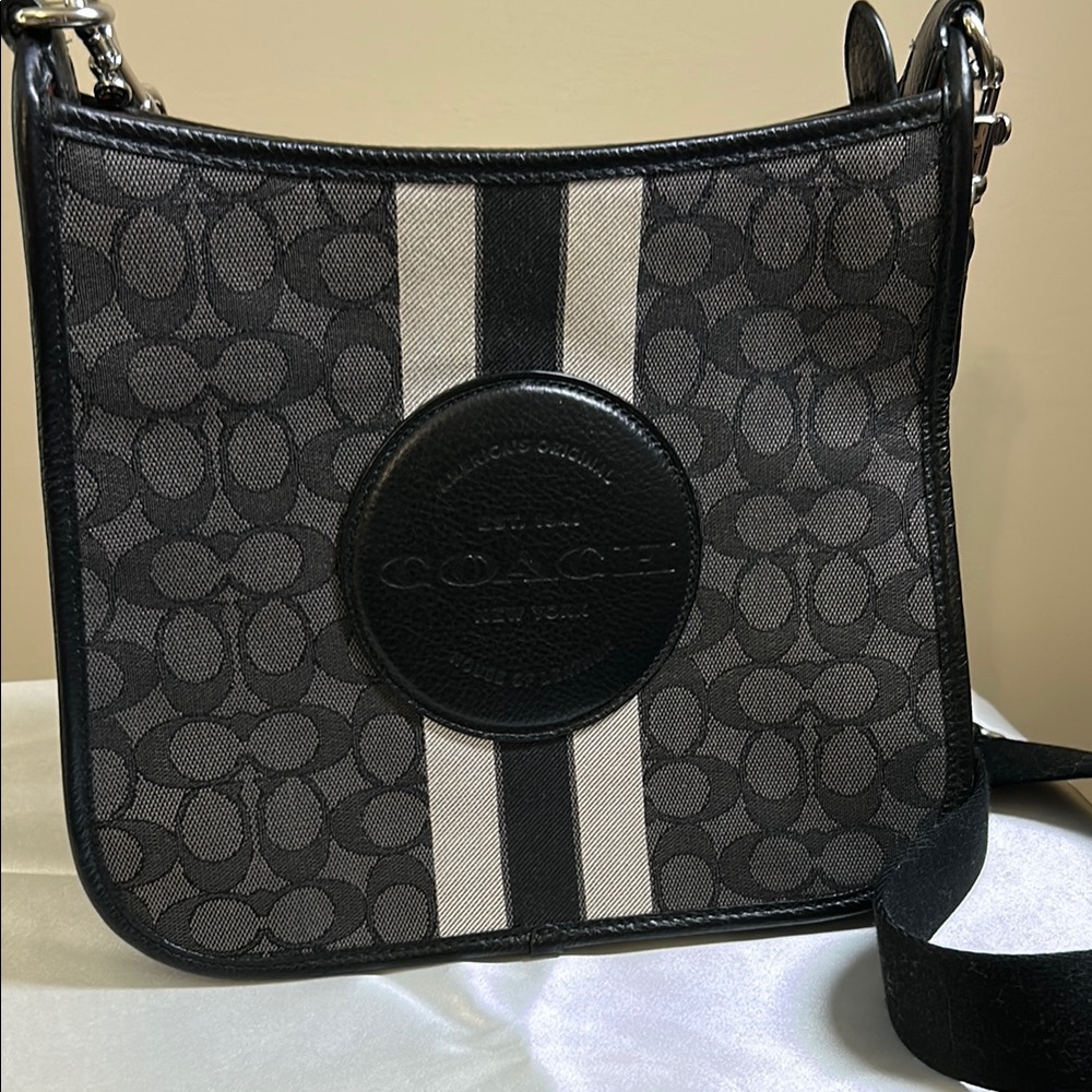 Coach Black and Gray Signature Crossbody